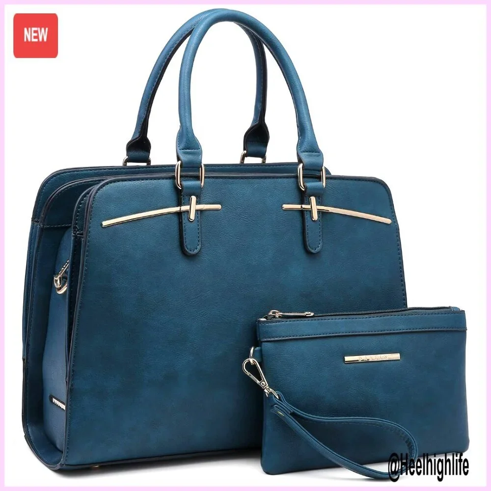 Vegan Leather Hobo Bag Set with 3 Compartments and Adjustable Strap
